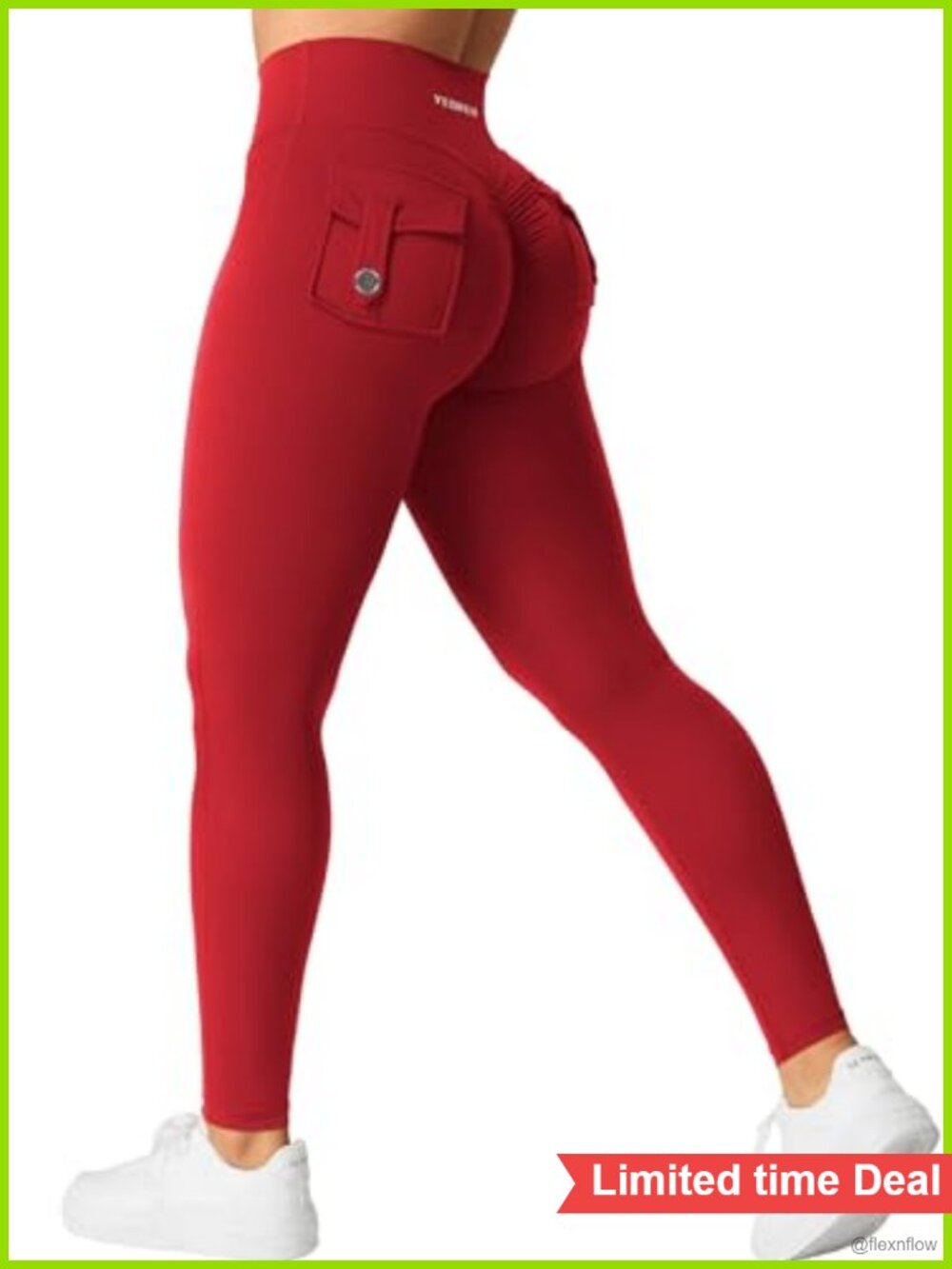 YEOREO CoreFlex Leggings with Pockets V Cross Waist Charm